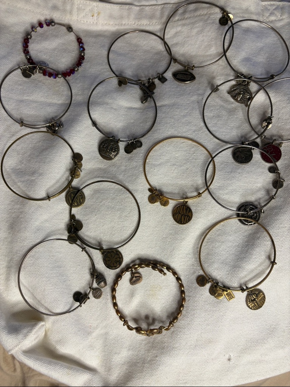 Alex and Ani Mixed Metal Charm Bangle Set - Silver and Gold Accents